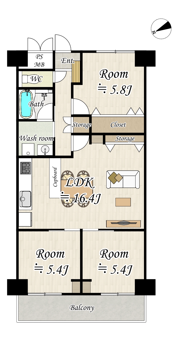3LDKマンションリノベーション(枚方市出口) アイキャッチ