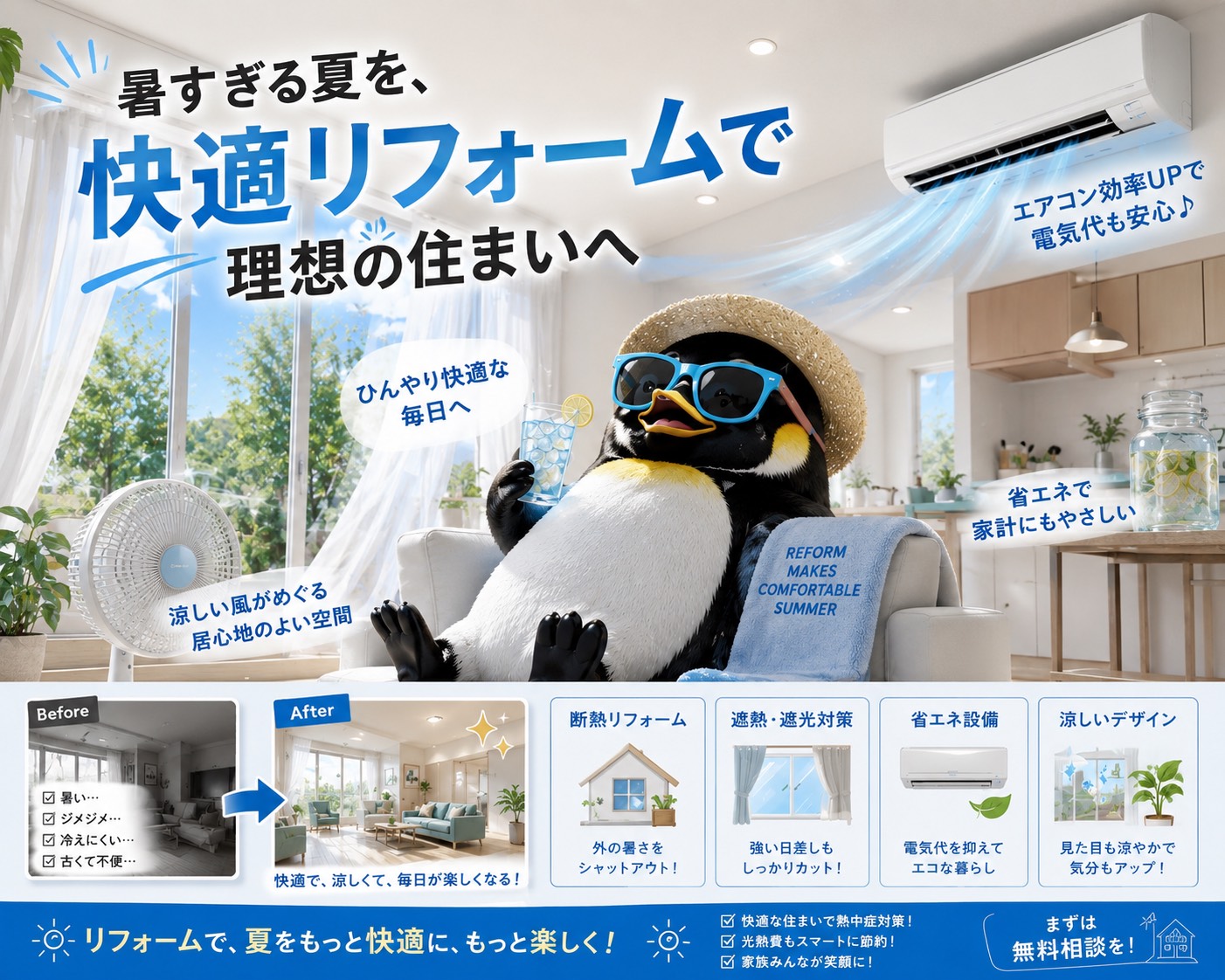 「暑さ対策」は、今やリフォームの人気ランキング上位です！ アイキャッチ